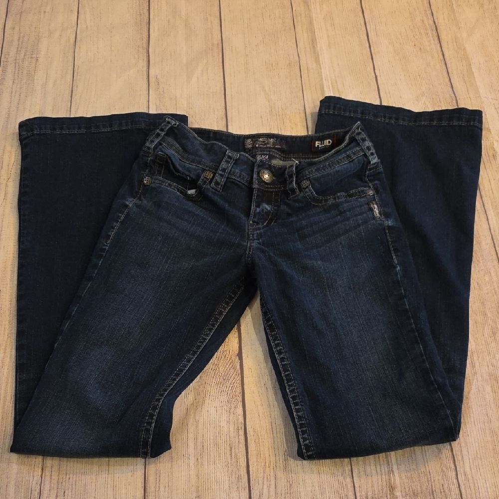 Fluide Blue Flare Wide Leg Jeans